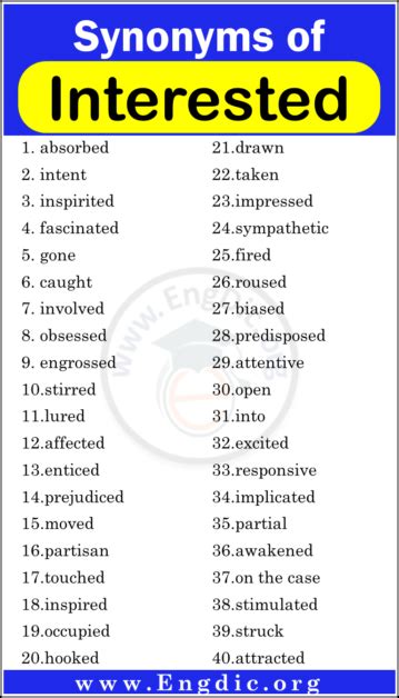 another word for very interested.